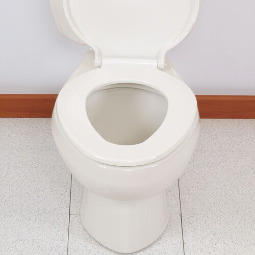 a white toilet in a bathroom